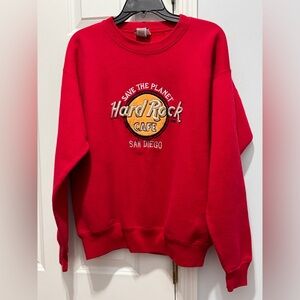 Vintage Hard Rock Cafe San Diego Red Sweatshirt size large